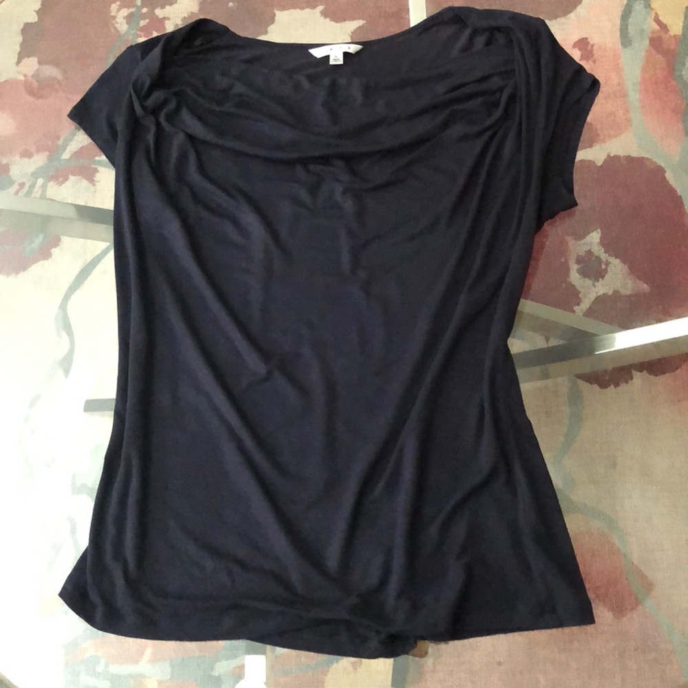 CAbi Blue Cowl Neck Top - Size L